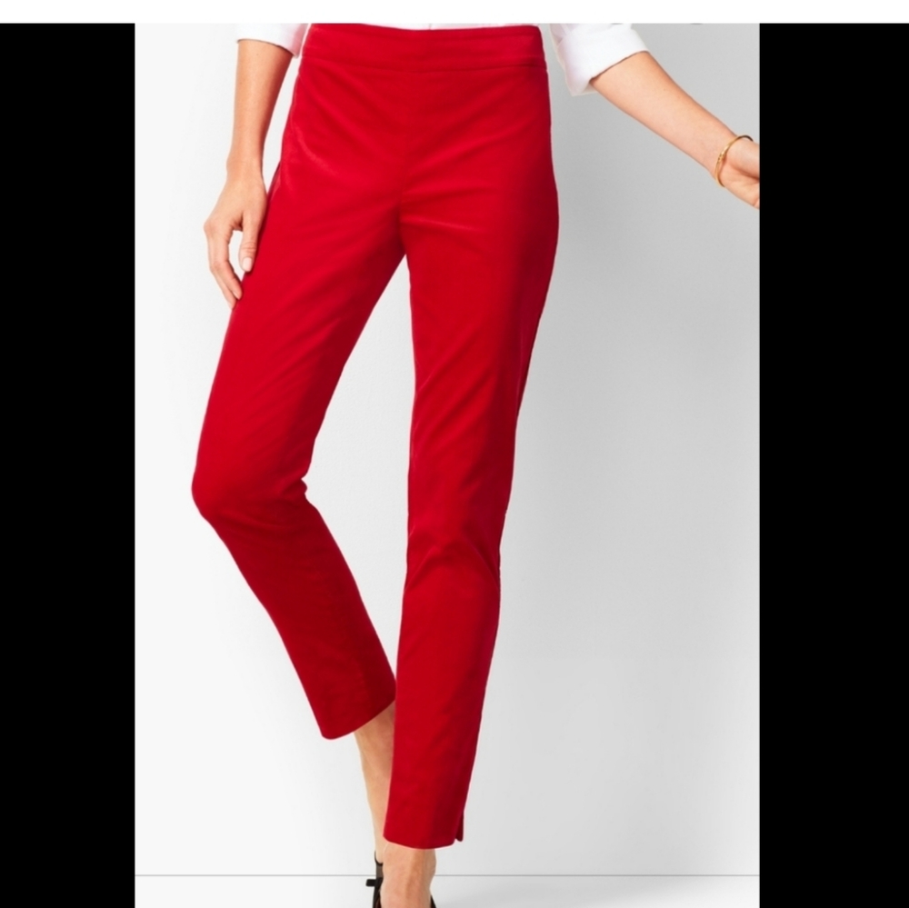 NWT Talbots red velvet pants Chatham ankle